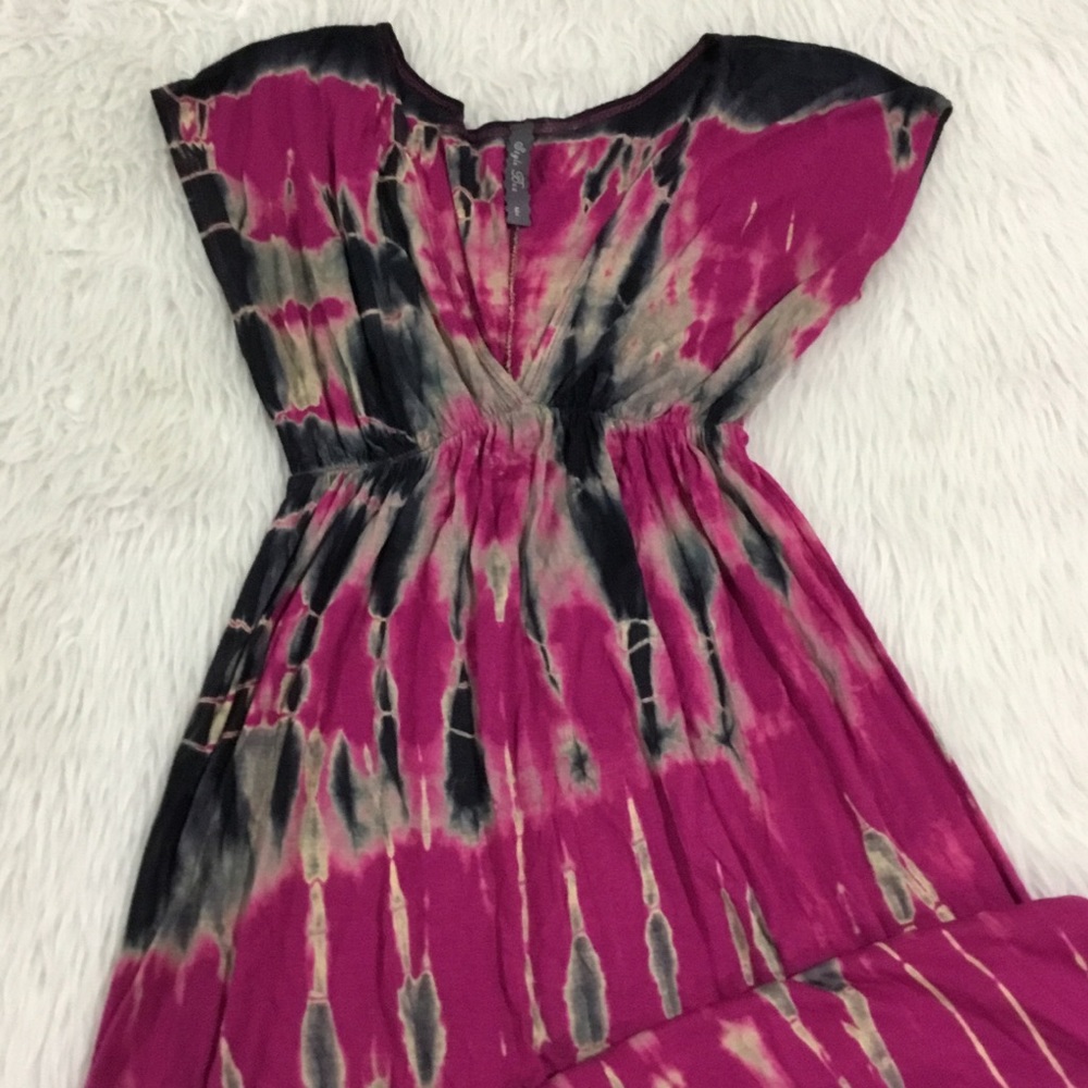 Women’s Pink tie dye maxi summer dress size small